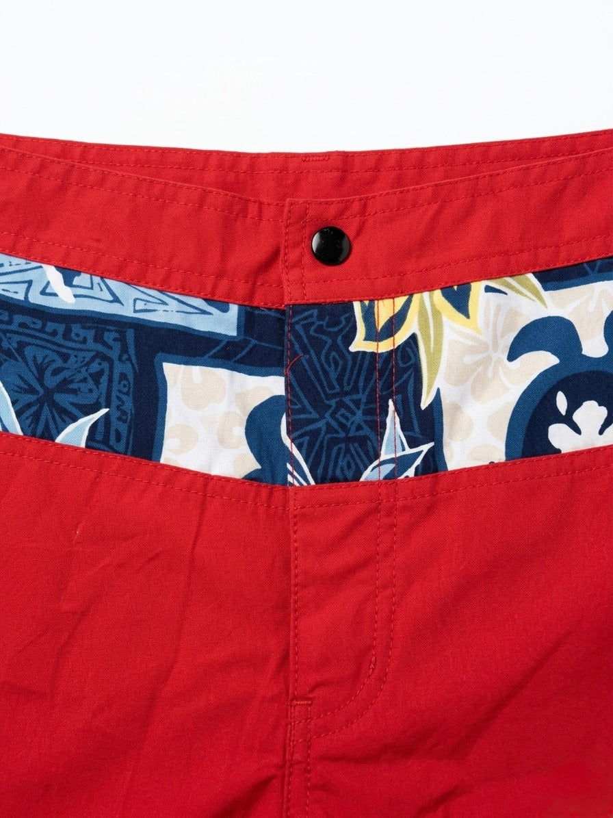 Crimson Isla Pattern-Block Swim Shorts-thumbmail-4