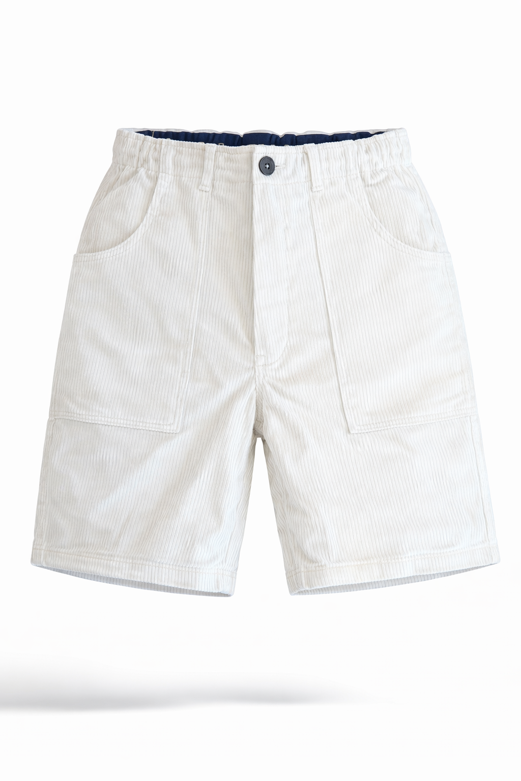 White Corduroy Maroon Shorts