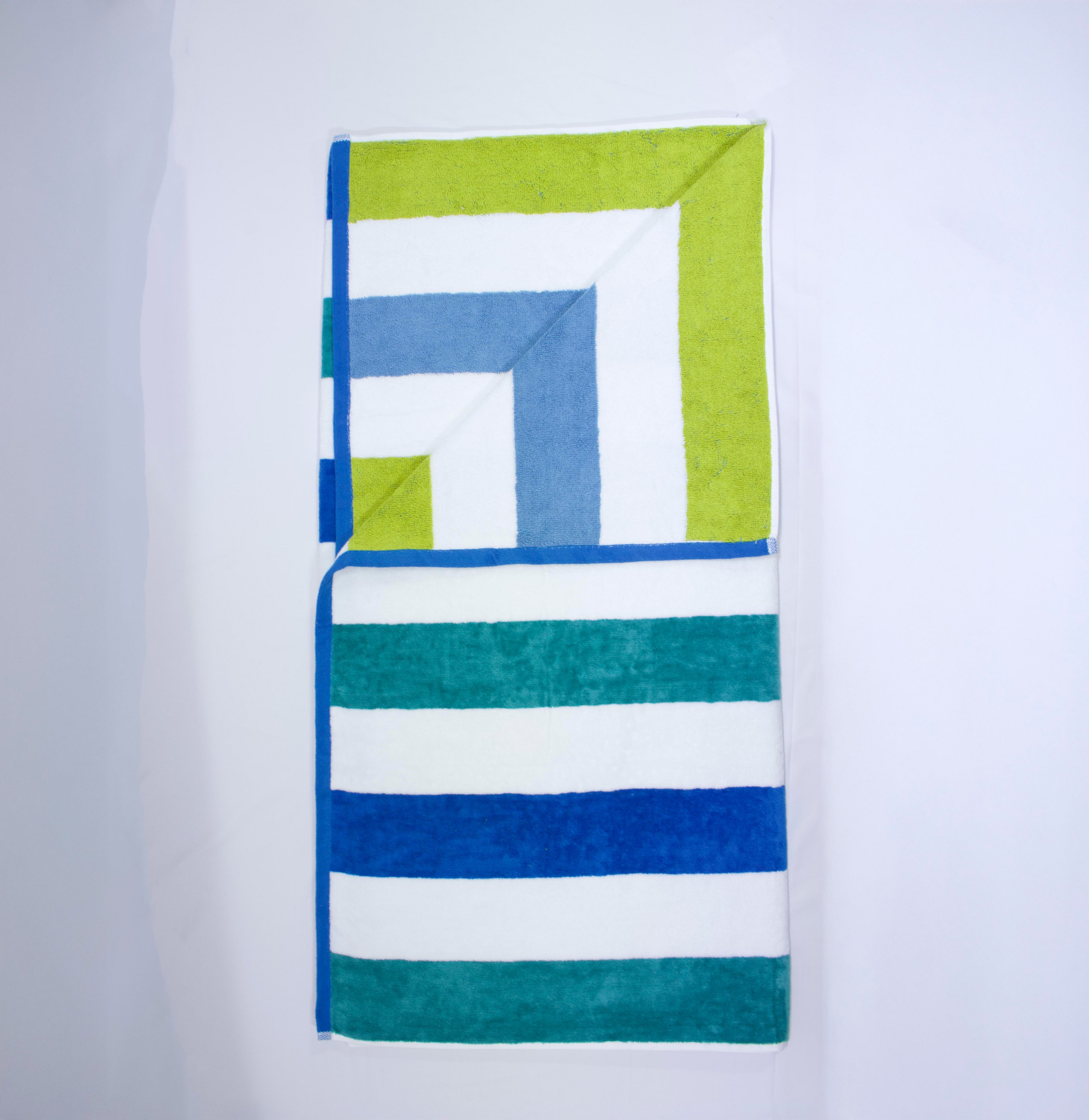 Aqua Blue Cotton Beach Towel-thumbmail-4