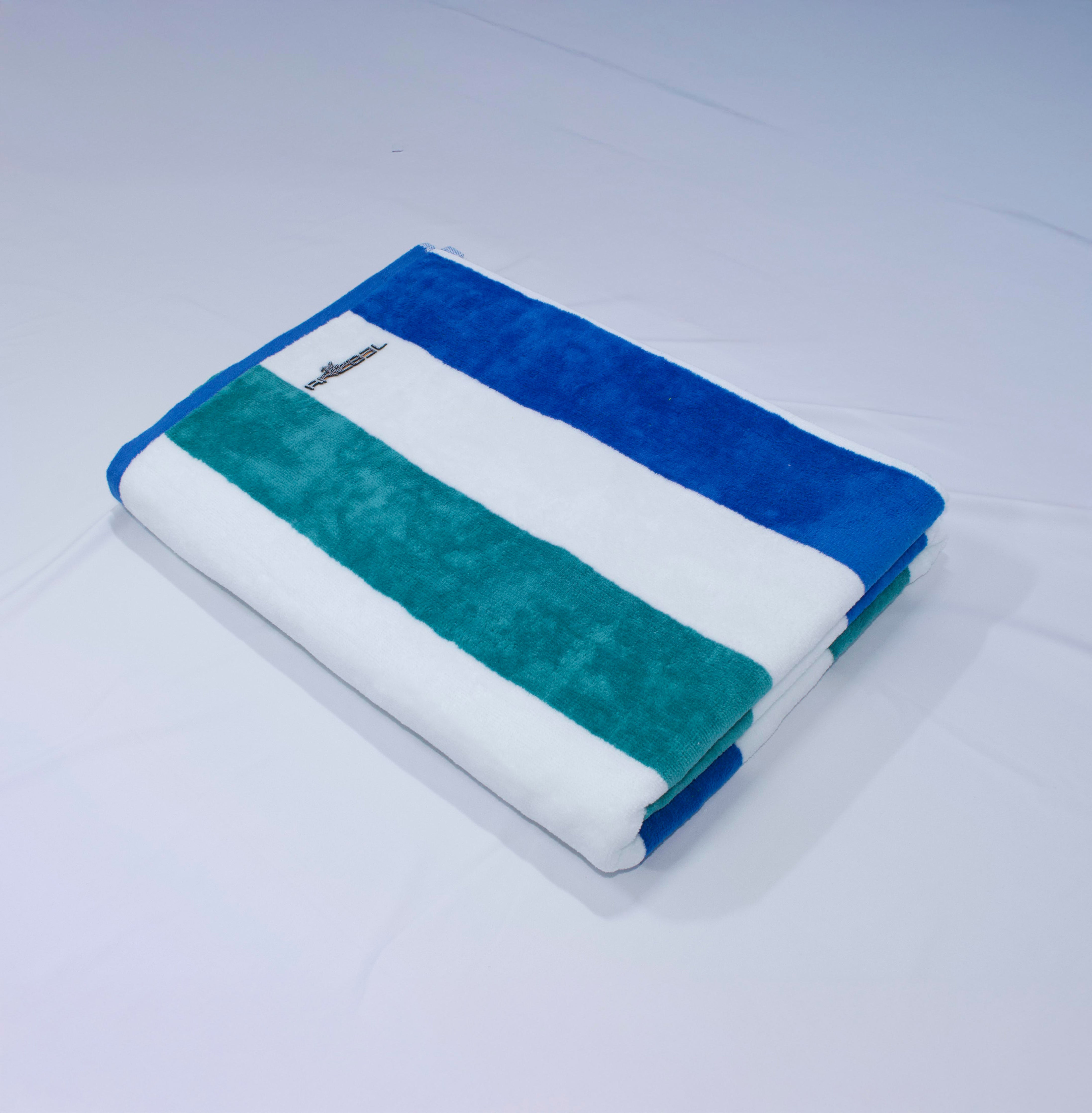 Aqua Blue Cotton Beach Towel-thumbmail-3
