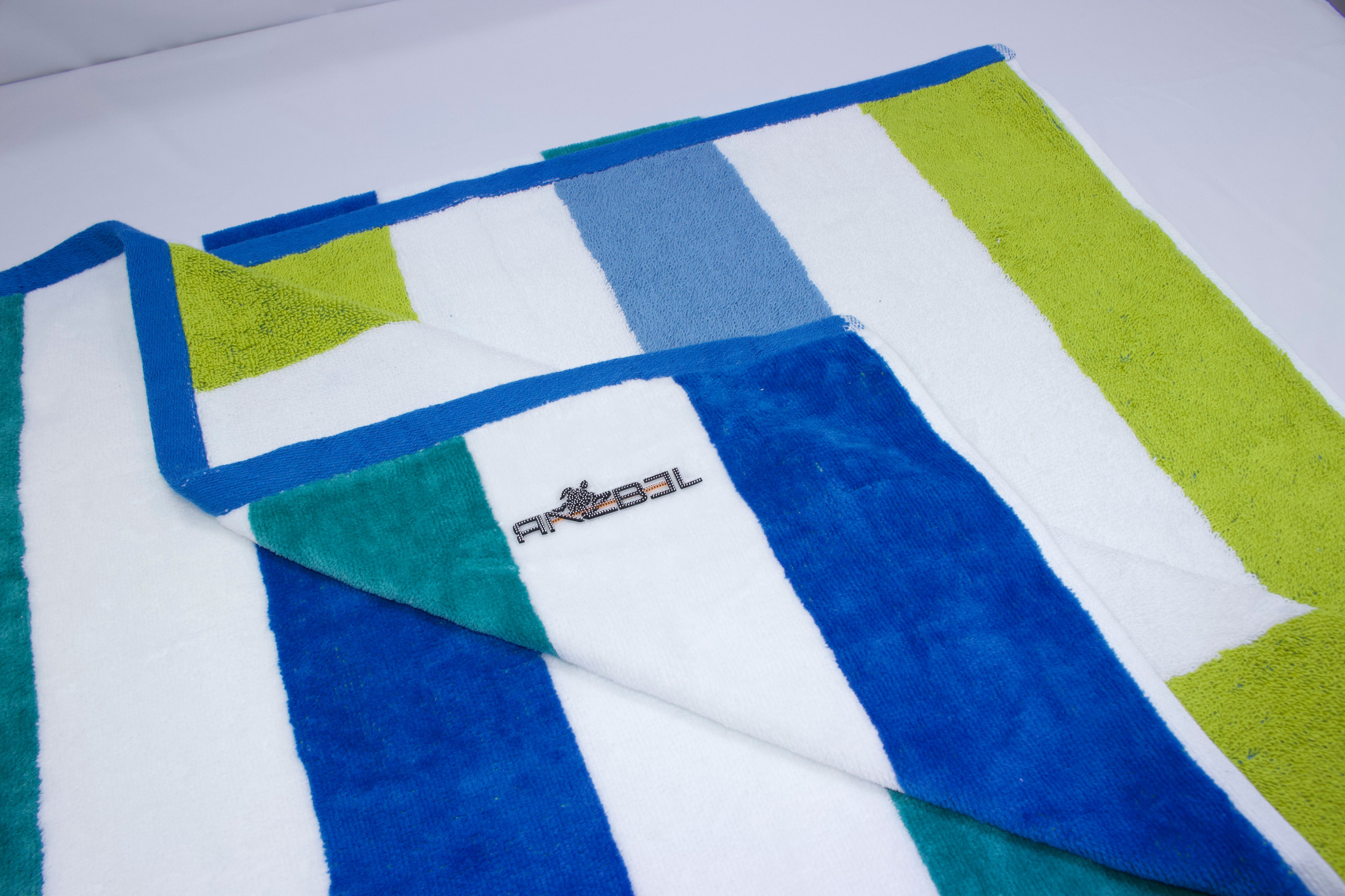 Aqua Blue Cotton Beach Towel