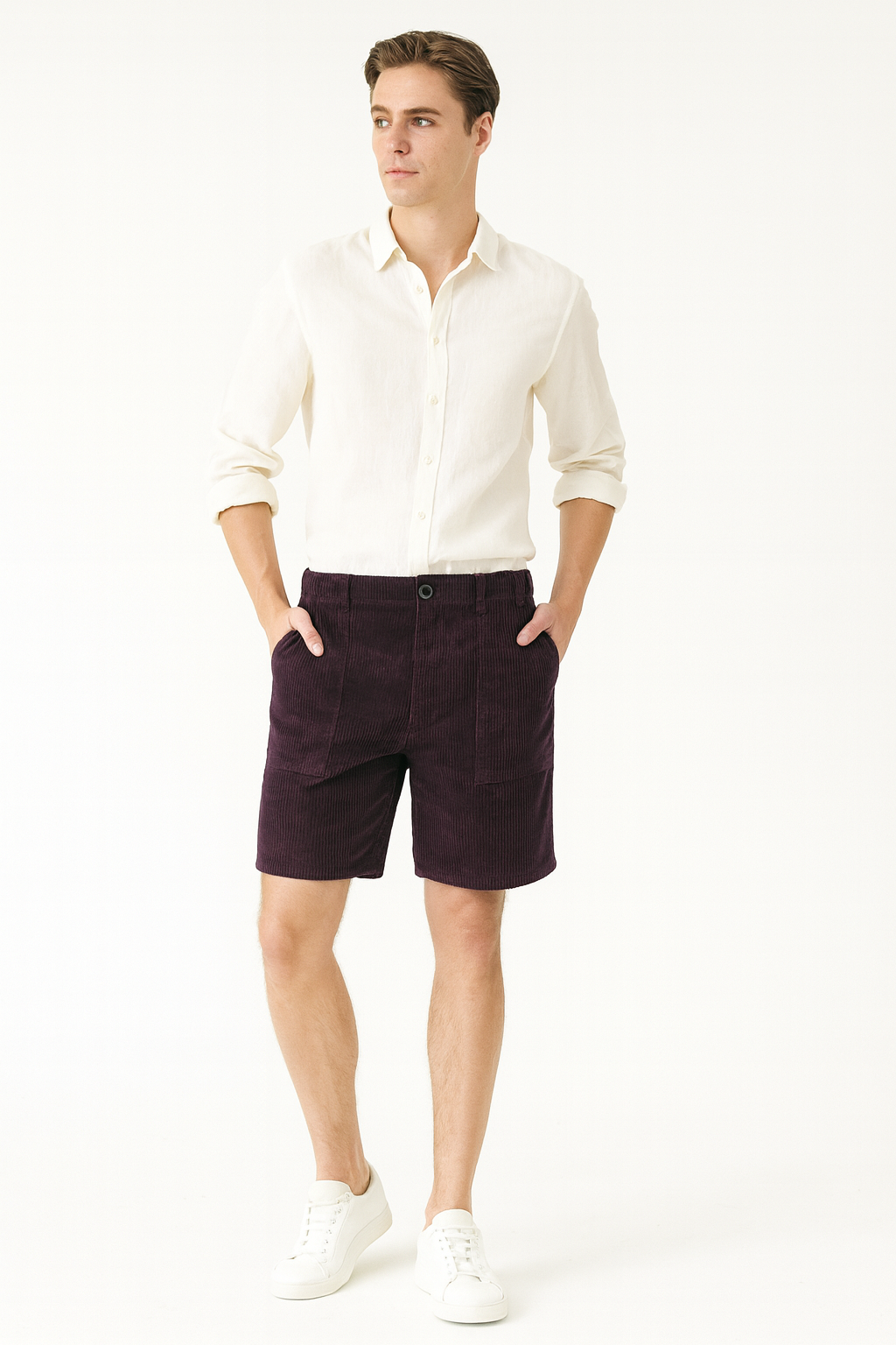 Classic Corduroy Maroon Shorts Razbel Classic Corduroy Maroon Shorts Razbel