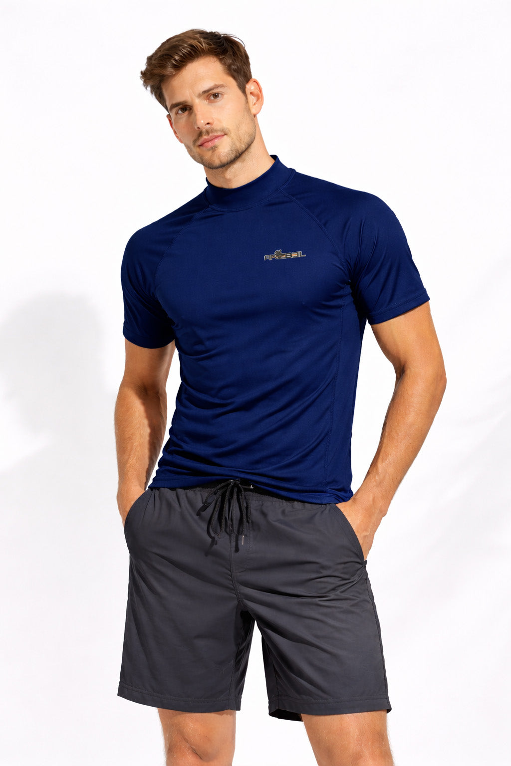 Navy Core Rashguard Shorts Sleeve